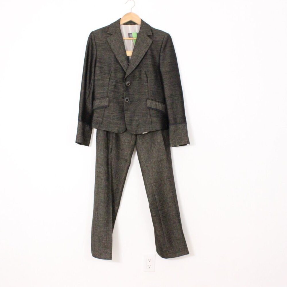 Antonio D'errico Suit 'Harris Tweed' Black Gold 2 Piece Womens Suit